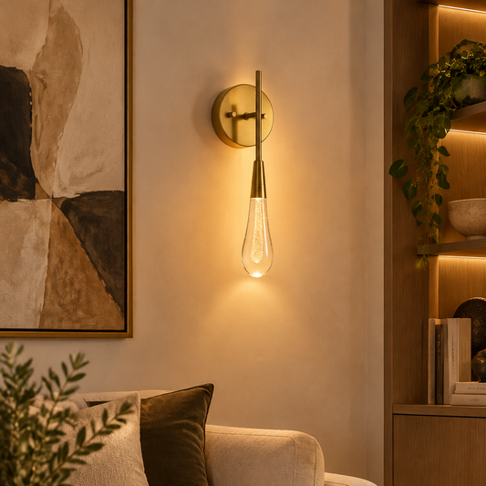 DROPELIA – Sculptural Raindrop Wall Sconce for Elegant Ambient Lighting