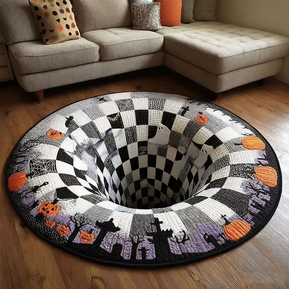 VOIDSPIRA – 3D Vortex Halloween Rug with Haunting Depth