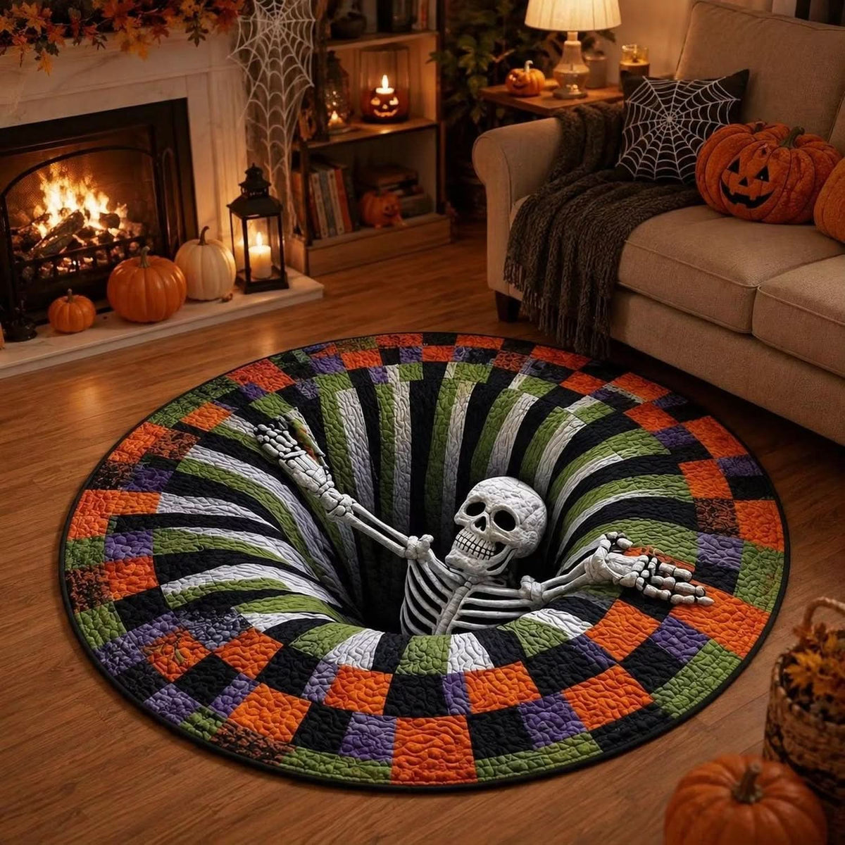 VOIDSPIRA – 3D Vortex Halloween Rug with Haunting Depth