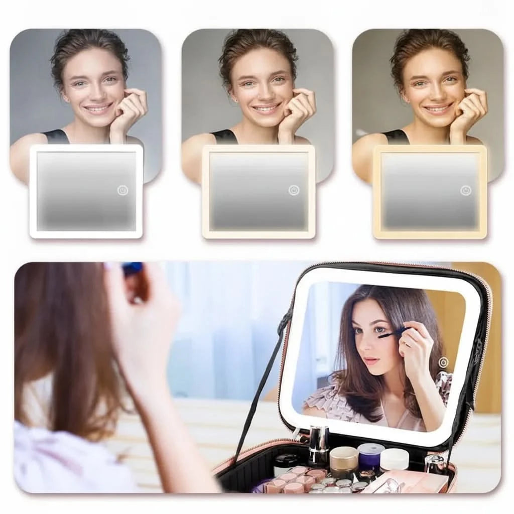 GLOWTOTE – LED Mirror Cosmetic Bag for Organized Beauty Essentials