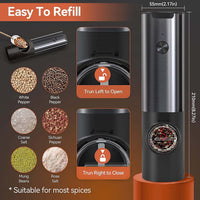 GRINDORA – Rechargeable Electric Salt and Pepper Mill Set