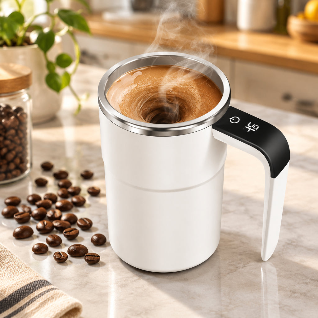 MUGWHIRL – Selvrørende kaffekrus til praktisk blanding af drikkevarer