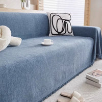 HERRAVIXA – Herringbone Sofa Cover with Decorative Fringe Detail