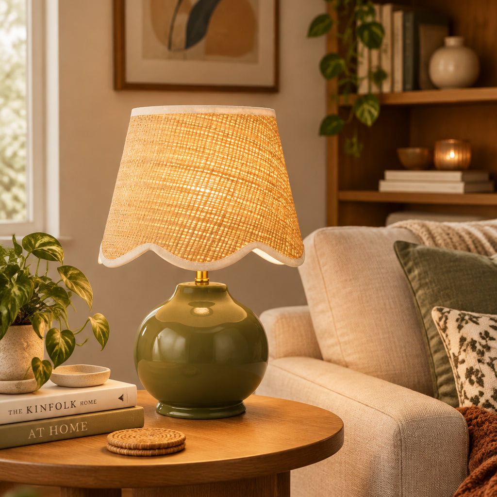 SHELLHALO – Scalloped Shade Table Lamp for Refined Home Ambiance