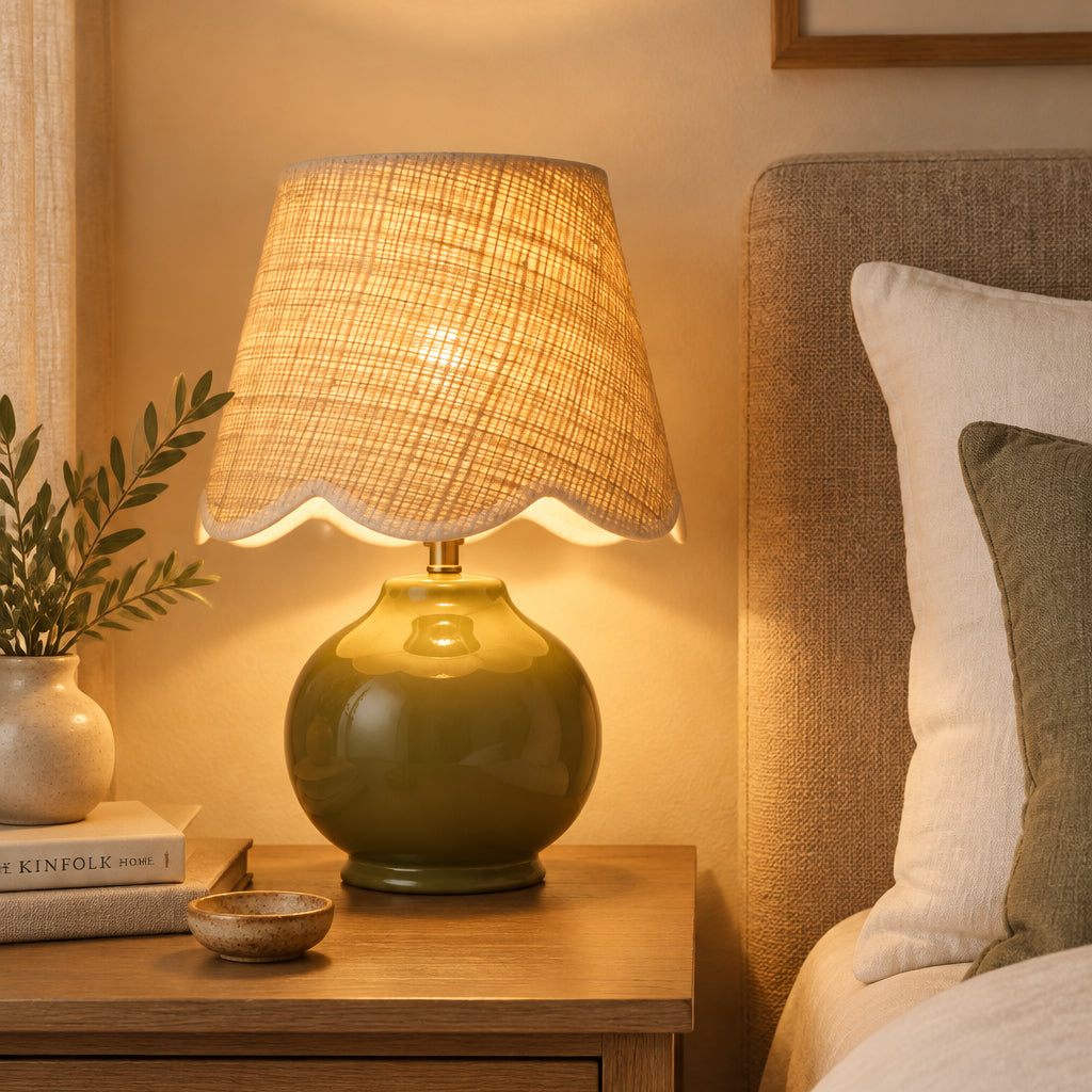 SHELLHALO – Scalloped Shade Table Lamp for Refined Home Ambiance
