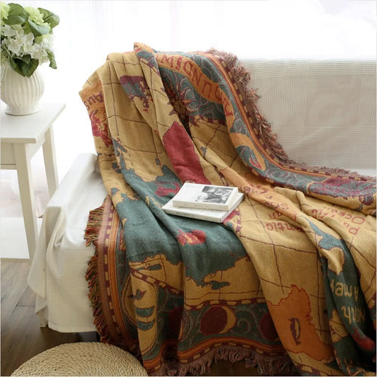 CARTAVENIA – Vintage Atlas Blanket for Relaxing Sofa Lounging